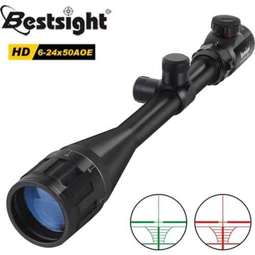 6-24X50 AOE Riflescopes Hunting Red Green illuminated Crosshair Reticle Rifle Scope Riflescope Luneta Para Rifle Caza