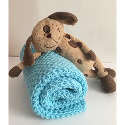 Pafuli Handknitting Baby Blanket Blue