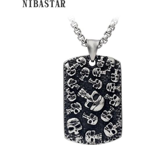 Punk Mexican Tattoo Stainless Steel Skull Pendants Necklace Charm Men Fashion Jewelry New Arrival Product