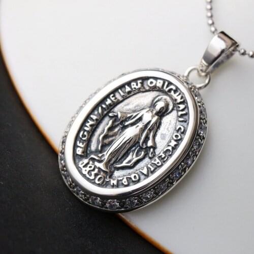 Retro Thai Silver Wholesale S925 Sterling Silver Pendant Men And Women Thai Silver Pendant Jesus Mary Silver Pendant