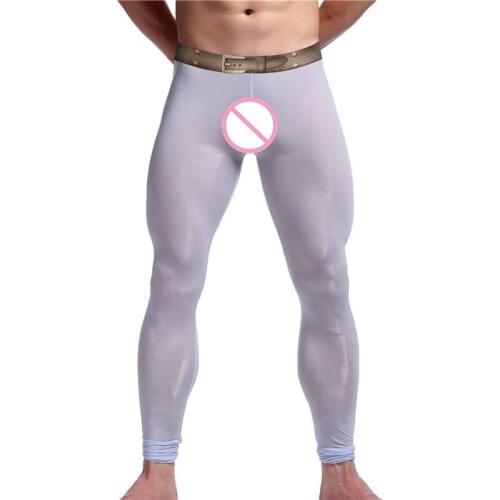 Ultrathin Sexy Men Leggings Joggers Trousers Compression Thermal Underwear Bottoms Men Long Pants Sport Sleep Bottoms Camo Pants