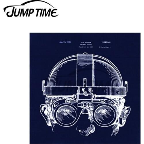 Jump Time 13 x 13cm For Vintage Welders Goggles Steampunk Blueprint Vinyl Car Stickers Scratch-proof Decal Waterproof Decor