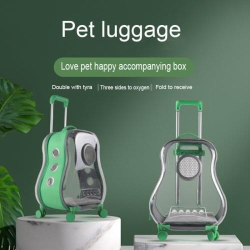 Pop It Fashion Portable Go Out Pet trolley Cat Dog Backpack Transparent Capsule Cat Bag Pet Luggage Trolley Cat Accessories