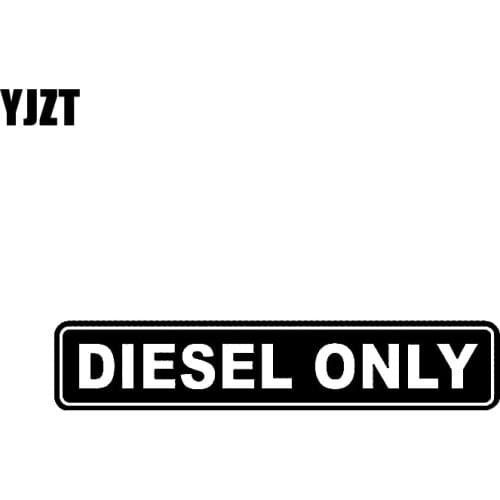 YJZT 12.7CM*2.6CM DIESEL ONIY Vinyl Decal Car Sticker Fuel Door Label Turbo Black Silver C10-00954