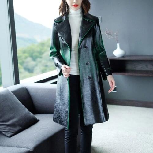 High Quality PU Leather Coat New 2020 Autumn Winter Women Leather & Suede Outerwear Coat Plus Size XXXXL Coat Overcoats Female