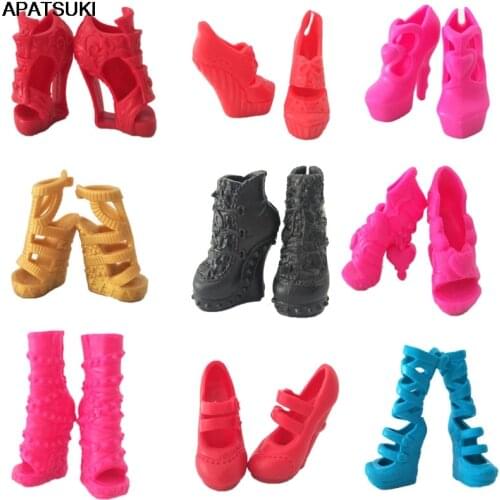 1pair Fashion Modern Design Shoes High Heel Shoes For Monster High Dolls Sandals For Ever After High 1/6 Monster Dolls Accessory