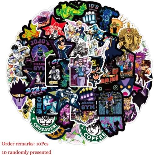 10/30/50Pcs Cartoon Anime JoJos Bizarre Adventure Poster Stickers Fridge Phone Laptop Luggage Wall Notebook Graffiti Kids Toys