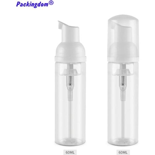 10pcs Foam Pump Bottle Plastic Porta Shampoo Bottles 60ml Clear Refillable Cosmetic Packaging Containers with White Foaming Head