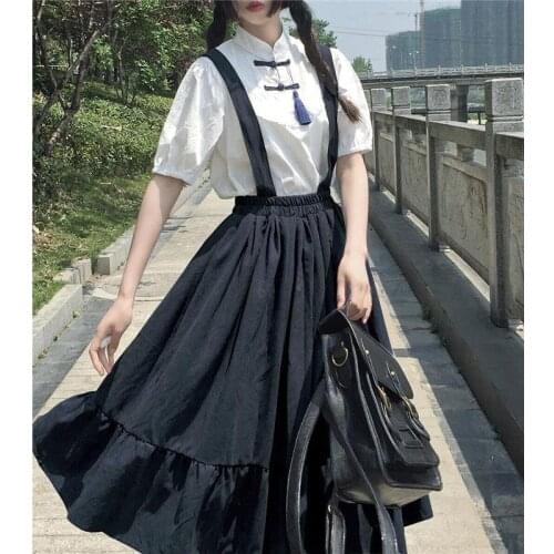 2021 Summer Dresses For Women Casual Kawaii Fairy Indie Clothes Short Sleeve Strap Maxi Dress Lolita Harajuku Cottagecore Robe
