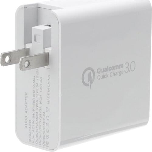 48W QC 3.0 Fast Charger Travel Charger Portable for Samsung iPhone Huawei iPad Pro Quick Wall Charger EU US Plug Adapter White