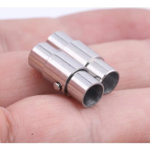 5pcs Stainless Steel Jewelry Magnetic Clasps Diy Bracelet Necklace Connector Findings 5mm Hole