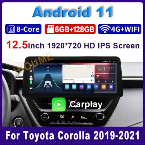 12.3" Android 10 Car Multimedia Player Radio GPS Navigation for Toyota Corolla Railing Lingshang Asia Lion 2019-2021 CarPlay BT