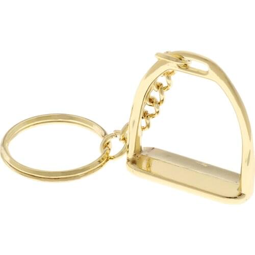 Lightweight Zinc Alloy Equestrian Stirrup Keyring Hanging Ornament Keyfob Keychain for Women Men Business Bag Hand Bag