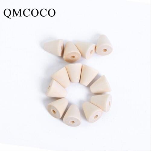 DIY 20Pcs Tapered Wooden Beads Custom Handmade Natural Wood Beaded Environmentally Jewelry Baby Toys Accessories For Kids Made