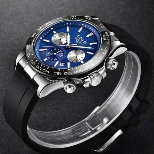 2021 LIGE Top Brand New Fashion Sport Mens watch Waterproof Luxury Clock Silicone Strap Quartz Wrist Watches Relogio Masculino