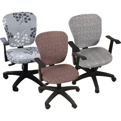 Meijuner Office Computer Chair Covers Spandex Split Seat Cover Office Anti-dust Universal Solid Black Blue Armchair