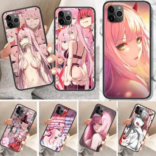 Darling in the Franxx 02 Anime Phone Case For iphone 5 5S SE 2 6 6S 7 8 11 12 Mini Plus X XS XR Pro Max black trend cover luxury