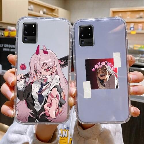 Chainsaw Man Power Phone case For Samsung Galaxy Note 4 8 9 10 20 S8 S9 S10 S10E S20 Plus UITRA Ultra transparent painting