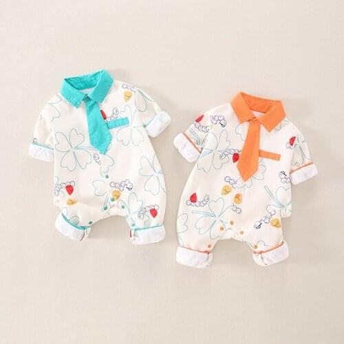 Baby autumn jumpsuit cute super western boy girl baby spring and autumn style outing newborn baby romper
