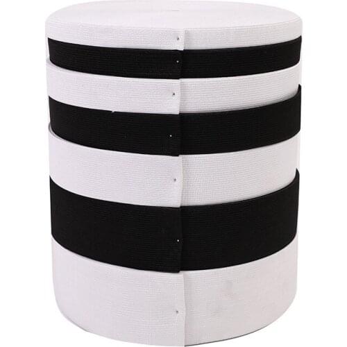 2-5m Black and White Elastic Band Flat Elastic Nylon Rubber Band Used for Household Clothing Accessories Sewing Supplies 15-40mm