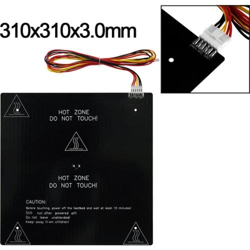 MK2A 300*200*3.0mm RepRap RAMPS 1.4 PCB PCB aluminum heat bed + LED resistor + cable + thermistor for 3D printer MK2B 314x214x3