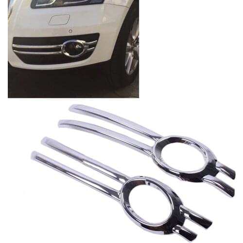 JEAZEA ABS Chrome Front Fog Light Cover Trim Bezel Garnish Lamp Fog Light Bumper Ring Frame Sticker FOR AUDI Q5 2009 2010 2011 2