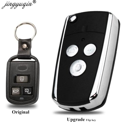 Jingyuqin Modified Remote Flip Folding Key Case For Hyundai Sonata Moinca for Kia Updated Key Shell 3 Buttons