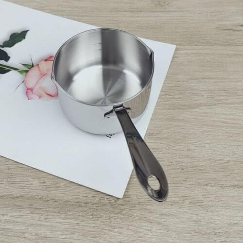 12oz/350ml) Coffee pot Butter Coffee maker Milk Warmer Mini Butter Melting Pot with Spout 18/10 Tri-Ply Stainless Steel