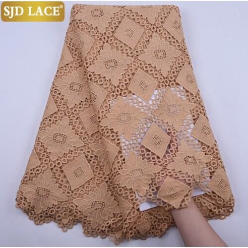 SJD LACE Guipure Cord Lace Embroidered African Cord Lace Fabric High Quality Nigerian Lace Fabric For Wedding Party Sewing A1884