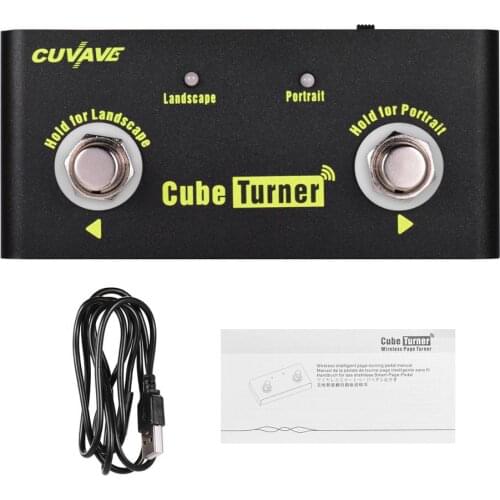 CUVAVE Cube Turner Wireless Page Turner Pedal Built-in Battery Supports Looper Connection Compatible with iPad iPhone Android