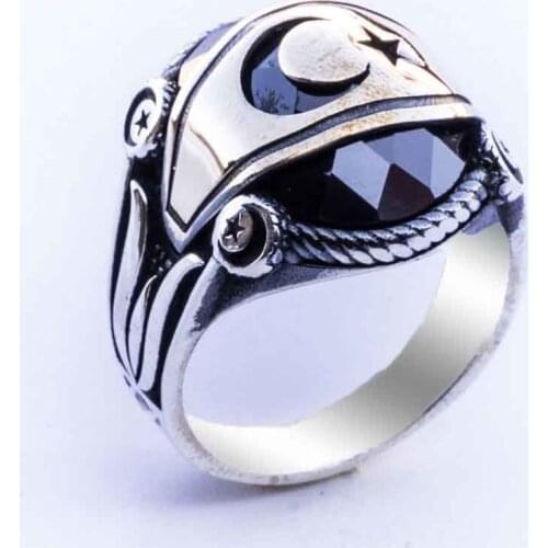 Moon Star With the Zircon Silver Ring