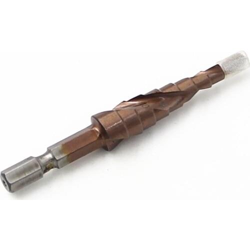 M35 HSS-CO Step Drill Bits 4-12mm Metalworking Spiral Groove 1/4'' Hex Shank Stainless Steel Tapping Cobalt Plating