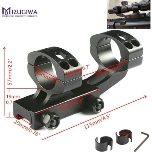 MIZUGIWA Tactical Heavy Duty Cantilever Scope Mount 25.4mm 1" 30mm Ring Adapter 20mm Picatinny Rail Weaver Hollow Hunting Caza