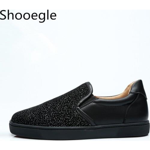 Fashion Black Patchwork Men Casual Shoes Bling Glitter Slip On Party Business Dress Men Shoes Plus Size EU39-46