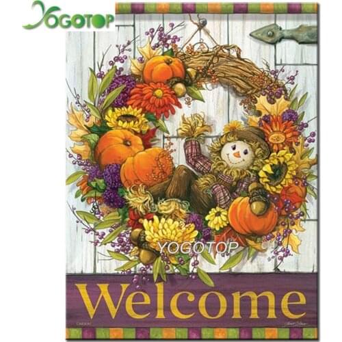 Wreath welcome DIY Diamond Painting Full Drill Diamond Embroidery Mosaic Sale,Autumn Decorative Garden & Outdoor Yard YY1858