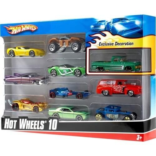 Hot Wheels Ten Car Set - 1:64 Scale Hot Wheels car collectors 'car enthusiasts' favorite toy cars