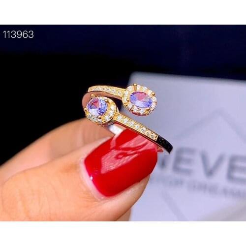 New Arrival Real and Natural Natural Real Tanzanite luxury ring ring Free shipping gemstone 925 sterling silver Fine jewelry