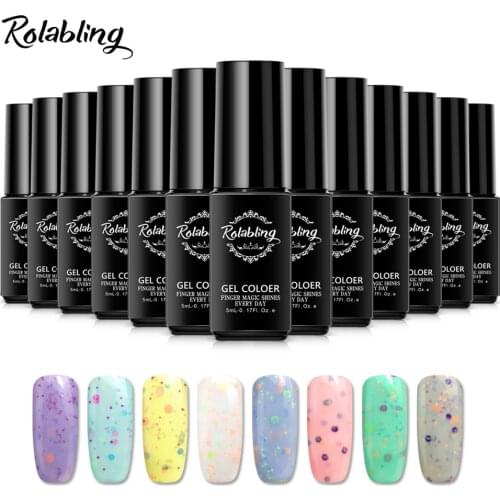 Rolabling Cheese Nail Gel Polish Soak Off UV Gel Poly Lacquer 5ML Nail Art Varnish Glue Nail Gel Polish Varnish Long Lasting