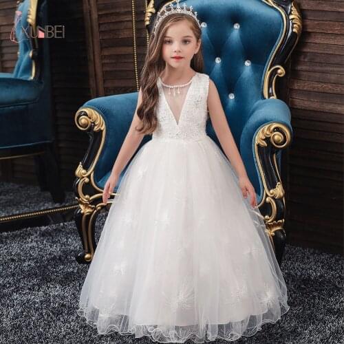 Princess Flower Girl Dress Summer Tutu Wedding Birthday Party Dresses For Girls Childrens Costume Teenager Prom Designs
