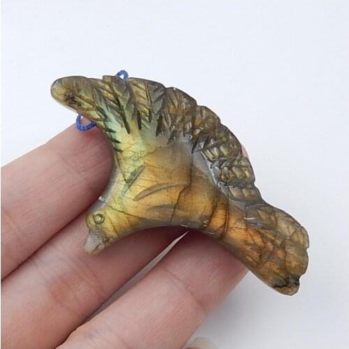 Carved Natural stone Labradorite fashion Pendant,60x36x11mm,20.6g