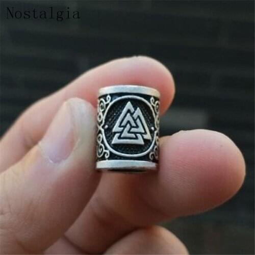 Viking Runes Charms Bead knot Compass triangle Trinity Odal Futhark Runes Beads Making DIY Bracelets Necklace Jewelry