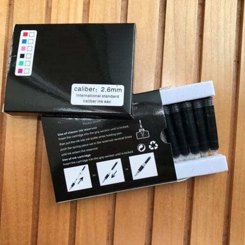 24pcs luxury school Ink Cartridge Portable Red Green blue Fountain Pen Ink Cartridges with gift Box