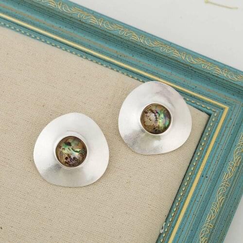 Fashion Metal Gold and silver Triangle Geometric Irregular Earrings Stud Earrings wholesale for Birthday gift party jewelry