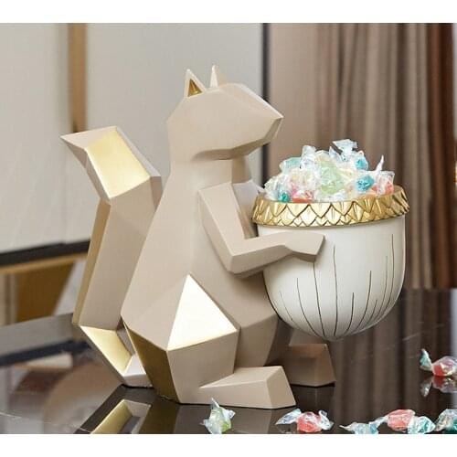Nordic Resin Origami Squirrel Key Storage Box Craftsornamentsmodern Home Living Room Coffee Tabledoor PorchShoecabinetdecoration