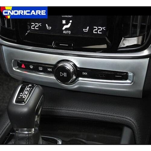 Car Styling Center Console Volume Adjustment Knob Frame Decoraiton Cover Trim For Volvo S90 2017-18 Interior Auto Accessories