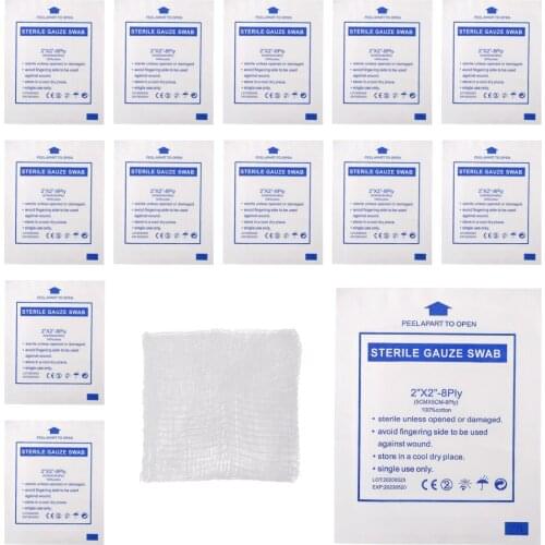 Exceart 30pcs Sterile Gauze Pads for Wound Dressing Disposable Absorbent Cotton Wound Care Pads First Aid Gauze Swab