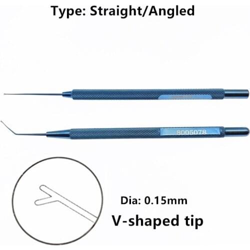 Titanium V-shaped tip Maltzman-Fenzl Lens Manipulator ophthalmic Veterinary surgical instruments