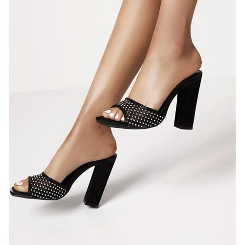 Summer Women fashion Block heels clear heels White Lace Slippers sexy new Block heels 10.5cm consice size 34-43