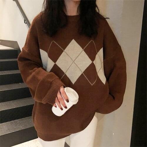 Women Knitted Sweater 2021 Fashion Winter Casual Y2k Oversized Lady Pullover Long Sleeve Korean College Style Jumper Streetwear