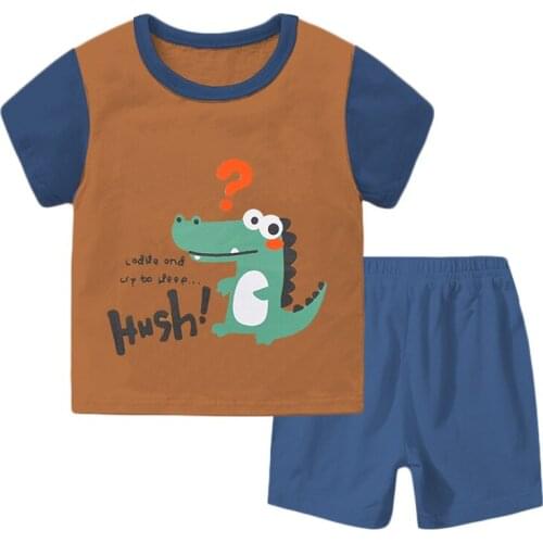ZWY1103 New Summer Boys Clothing Sets Children T-shirt Short Sleeve +Pants Set Two Pieces Set Kids Baby Boys Clothes 3-14 Years